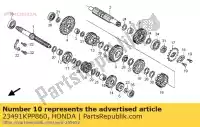 23491KPP860, Honda, engrenage, arbre intermédiaire quatrième (27t) honda cbr 125 2004 2005 2006 2007 2008 2009 2010 2011 2012 2013, Nouveau