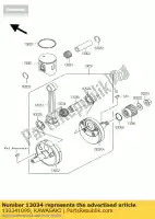 130341099, Kawasaki, bearing-big end,b4 kx125-k1 kawasaki kx 125 1994 1995 1996 1997 1998 1999 2000 2001 2002 2003 2004 2005 2006 2007 2008, New