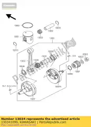 lager-big-end, b4 kx125-k1 van Kawasaki, met onderdeel nummer 130341099, bestel je hier online: