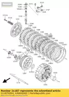 21187S004, Kawasaki, Arm-assy,clutch relea ksf400-a kawasaki kfx 400 2004 2005 2006, New