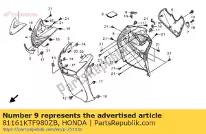 Honda 81161KTF980ZB adornar, r. interno * nha48m - Lado inferior