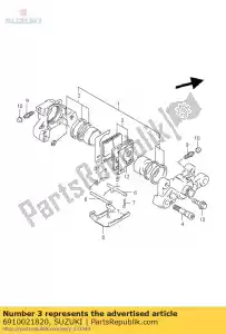 Suzuki 6910021820 brake pad set - Bottom side