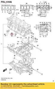 suzuki 1139035F00 jet comp, pistão - Lado inferior