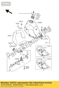 kawasaki 510230004 tap-assy,fuel kl650-c9 - Bottom side