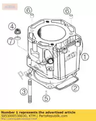 Here you can order the cylinder 102mm 660 ral. Bla. 04 from KTM, with part number 5853000530030: