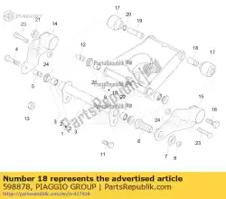 afstandsstuk van Piaggio Group, met onderdeel nummer 598878, bestel je hier online: