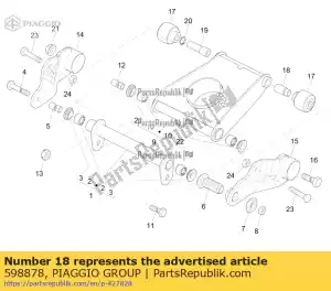 Piaggio Group 598878 spacer - Bottom side