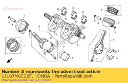 Ici, vous pouvez commander le piston, rr. (0,50) auprès de Honda , avec le numéro de pièce 13107MGE325: