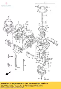 Suzuki 1320431E01 carburador, rh. - Lado inferior
