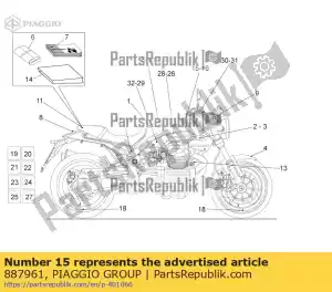 Piaggio Group 887961 band right tank decal - Bottom side