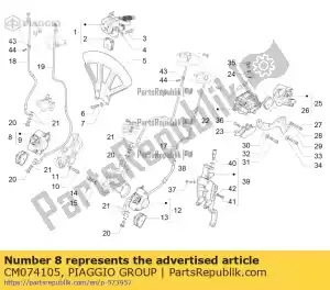 Piaggio Group CM074105 (heng tong) pasador de freno derecho - Lado inferior