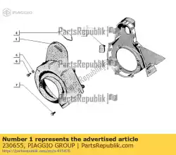 Aquí puede pedir cubierta de desplazamiento de Piaggio Group , con el número de pieza 230655: