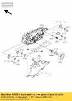 490160038, Kawasaki, tampa-vedação, lâmpada principal zr1000b7f kawasaki z 750 1000 2007 2008 2009 2010 2011 2012, Novo