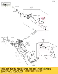 Tutaj możesz zamówić soczewka, lampa tylna od Kawasaki , z numerem części 230260024: