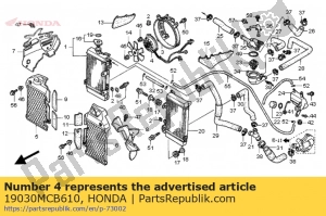 Honda 19030MCB610 conjunto motor, ventilador - Lado inferior