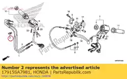 Here you can order the clip, throttle wire from Honda, with part number 17915SA7981: