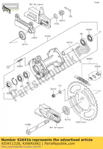 Kawasaki 420411228 roda dentada - Lado inferior