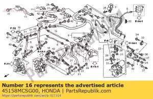 Honda 45158MCSG00 clamper, fr. mangueira do freio - Lado inferior