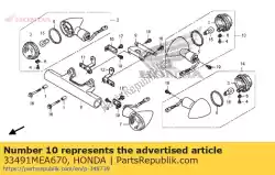 Ici, vous pouvez commander le reste, fr. Clignotant auprès de Honda , avec le numéro de pièce 33491MEA670: