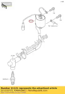 kawasaki 211210722 bobina de ignição kx85cef - Lado inferior