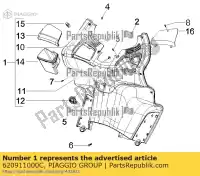 620911000C, Piaggio Group, Piastra posteriore completa per protezione gambe piaggio x x evo x8 zapm36401 zapm36601 125 150 200 250 400 2004 2005 2006 2007 2008 2016, Nuovo