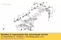 51360HN5670, Honda, bras assy., l. inférieur honda trx trxfe fourtrax rancher x es 350 44, Nouveau