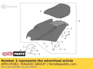 Piaggio Group AP8129382 zadel compleet zwart - Onderkant