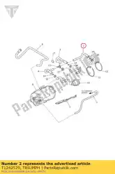 Aquí puede pedir manguera, evap, cyl head de Triumph , con el número de pieza T1242570: