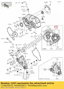 kawasaki 132BD0835 parafuso-flangeado-pequeno comum - Lado inferior