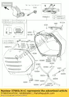 57003541453C, Kawasaki, Bag-assy, ??lh, nero zg1400eff kawasaki  tr 1400 2015 2017, Nuovo