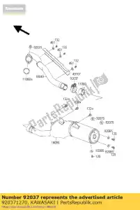 kawasaki 920371270 klem, uitlaat, zwart z1100-b1 - Onderkant