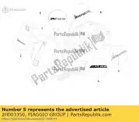 2H003350, Piaggio Group, etiqueta 3vtech vespa met0000ea met0002ja;met0000ja 125 150 2017 2018 2019 2020 2021 2022, Novo