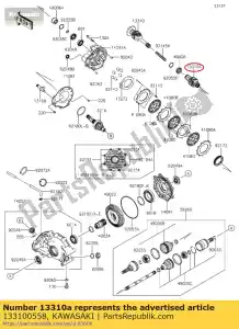 kawasaki 133100558 shaft-assy,gear-assy sid kvf75 - Bottom side