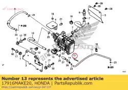 Aquí puede pedir clip, tubo de Honda , con el número de pieza 17916MAKE20: