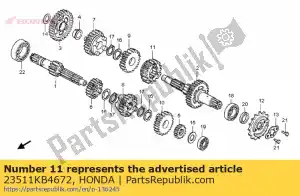 Honda 23511KB4672 ingranaggio, parte superiore contralbero (2 - Il fondo