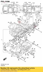 suzuki 1165210G30 bush, eng mtg - Lado inferior