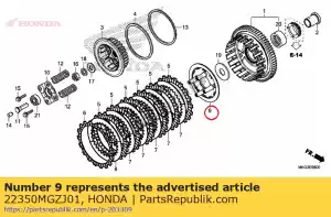 honda 22350MGZJ01 plate, clutch pressure - Bottom side