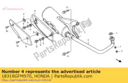 Aqui você pode pedir o protetor a, silencioso em Honda , com o número da peça 18318GFM970: