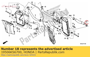 honda 19506KS6700 clamp b, water hose - Bottom side