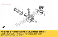 ringset, zuiger (1. 00) van Honda, met onderdeel nummer 13051KWF305, bestel je hier online: