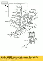 130251053, Kawasaki, zestaw pier?cieni t?okowy l, o / s zx900-a1 kawasaki gpz ltd 450 900 1985 1986 1987 1988 1989 1990 1993, Nowy