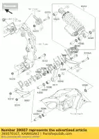 390070167, Kawasaki, Arm-ophanging, horizontale rug zx100 kawasaki zx 1000 2011 2012 2013 2014 2015, Nieuw