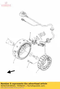 yamaha 904650838000 abrazadera (4tx) - Lado inferior