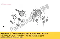 Here you can order the bearing, radial ball, 6201 from Honda, with part number 961006201300: