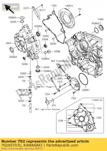 Kawasaki 702A07035 tube-caoutchouc - La partie au fond