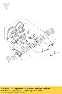 triumph T2503041 tacho gauge black lcd - Bottom side