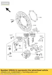 Here you can order the holder-comp-caliper,f from Kawasaki, with part number 430441124: