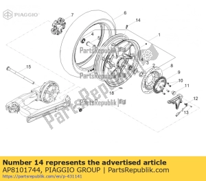 aprilia AP8101744 tubeless tyre valve - Bottom side