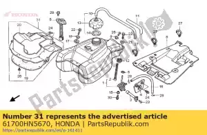 Honda 61700HN5670 air guide assy,sn - Bottom side