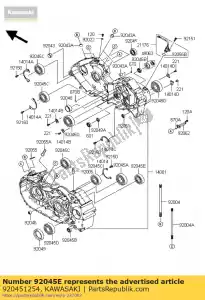 Kawasaki 920451254 bearing-ball,6305rhr4 - Bottom side